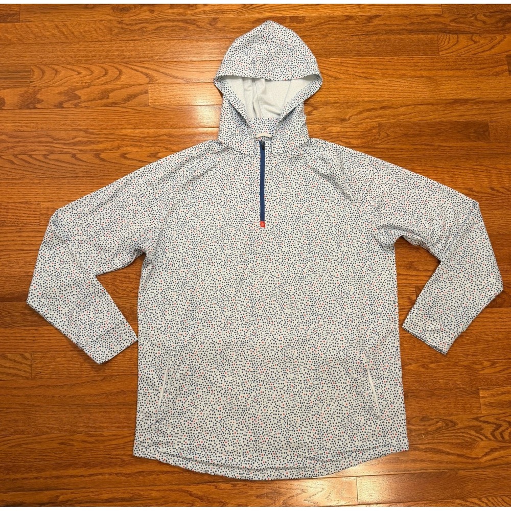 Swannies Golf 1/4 Zip Hoodie Mens XL Performance Activewear White Geometric AOP